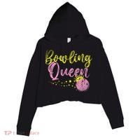 Bowling Team Queen Women Gift Bowling Crop Fleece Hoodie thumb 0