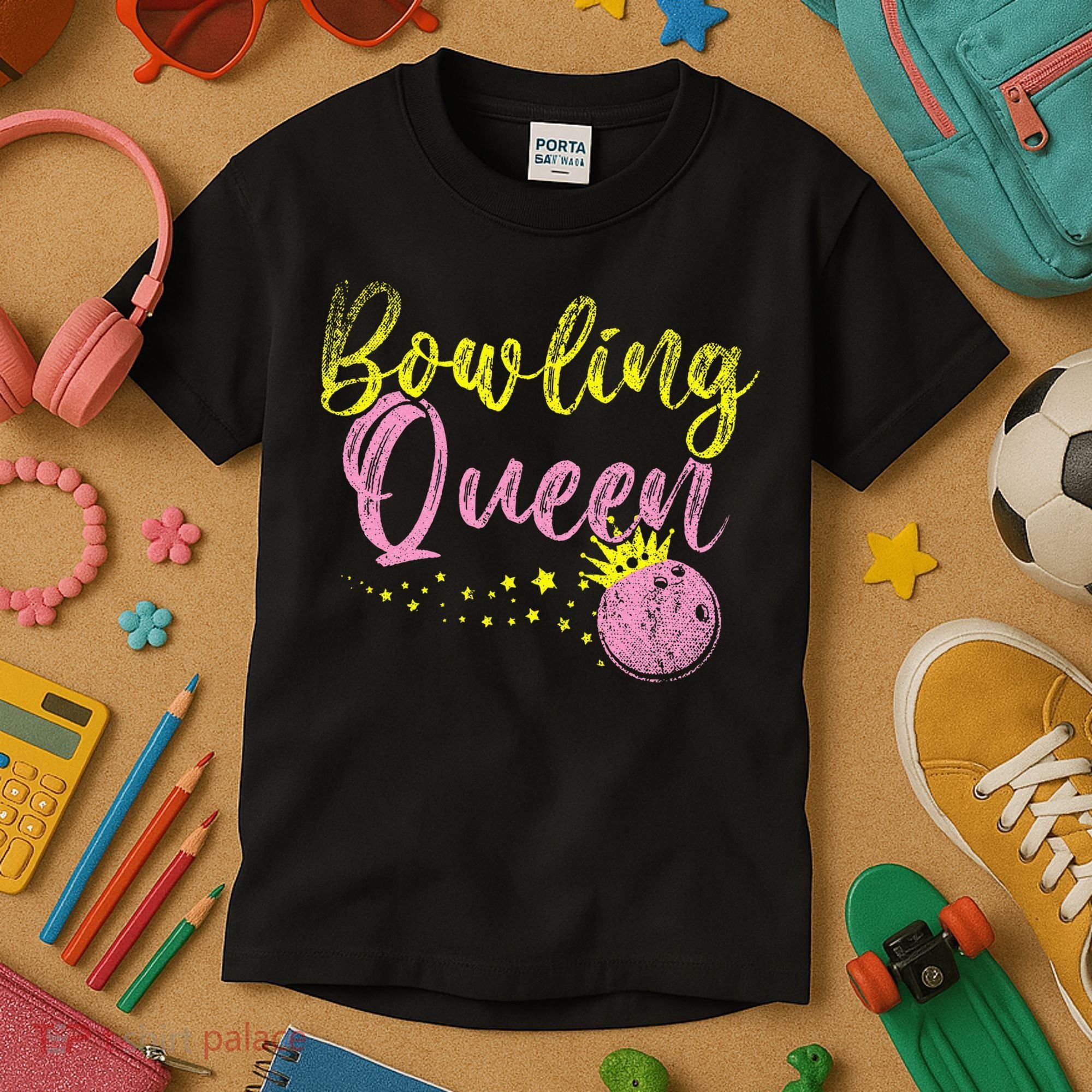 Bowling Team Queen Women Gift Bowling Kids T-Shirt