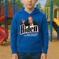 Biden The Quicker Fucker Upper Kids Hoodie thumb 2