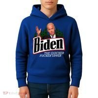 Biden The Quicker Fucker Upper Kids Hoodie thumb 4