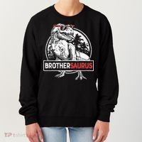 Brothersaurus T rex Dinosaur Brother Saurus Family Matching Women's Sweatshirt thumb 0