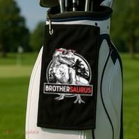 Brothersaurus T rex Dinosaur Brother Saurus Family Matching Golf Towel thumb 2