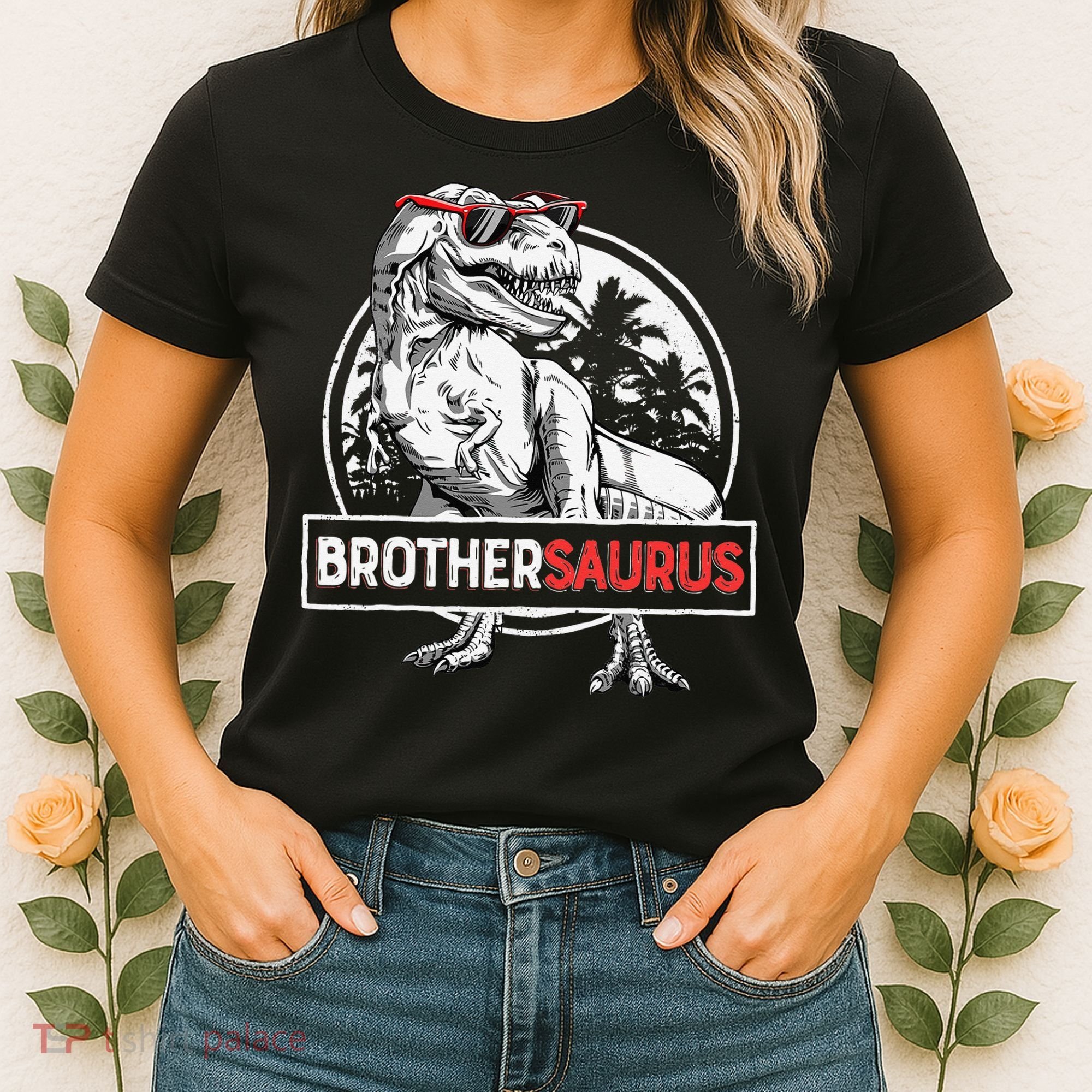 Brothersaurus T rex Dinosaur Brother Saurus Family Matching Women's T-Shirt