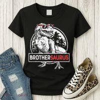 Brothersaurus T rex Dinosaur Brother Saurus Family Matching Women's T-Shirt thumb 3