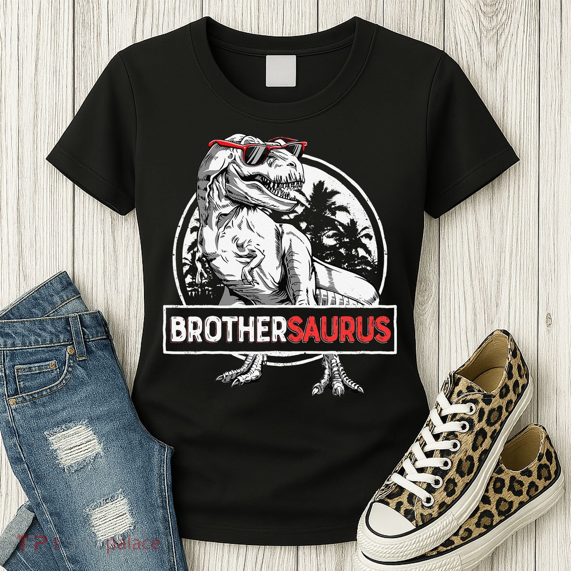 Brothersaurus T rex Dinosaur Brother Saurus Family Matching Women's T-Shirt