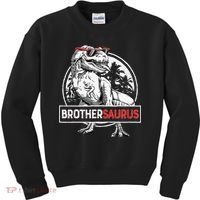 Brothersaurus T rex Dinosaur Brother Saurus Family Matching Kids Sweatshirt thumb 0
