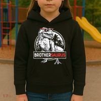 Brothersaurus T rex Dinosaur Brother Saurus Family Matching Kids Hoodie thumb 3