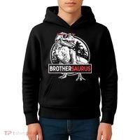 Brothersaurus T rex Dinosaur Brother Saurus Family Matching Kids Hoodie thumb 4