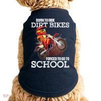 Born To Ride Dirt Bikes Forced To Go To School Gift Doggie Tank thumb 0