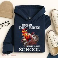 Born To Ride Dirt Bikes Forced To Go To School Gift Hoodie thumb 4