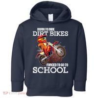Born To Ride Dirt Bikes Forced To Go To School Gift Toddler Hoodie thumb 0