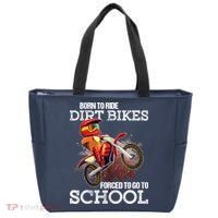 Born To Ride Dirt Bikes Forced To Go To School Gift Tote Bag thumb 0