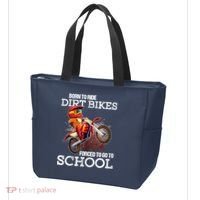 Born To Ride Dirt Bikes Forced To Go To School Gift Tote Bag thumb 3