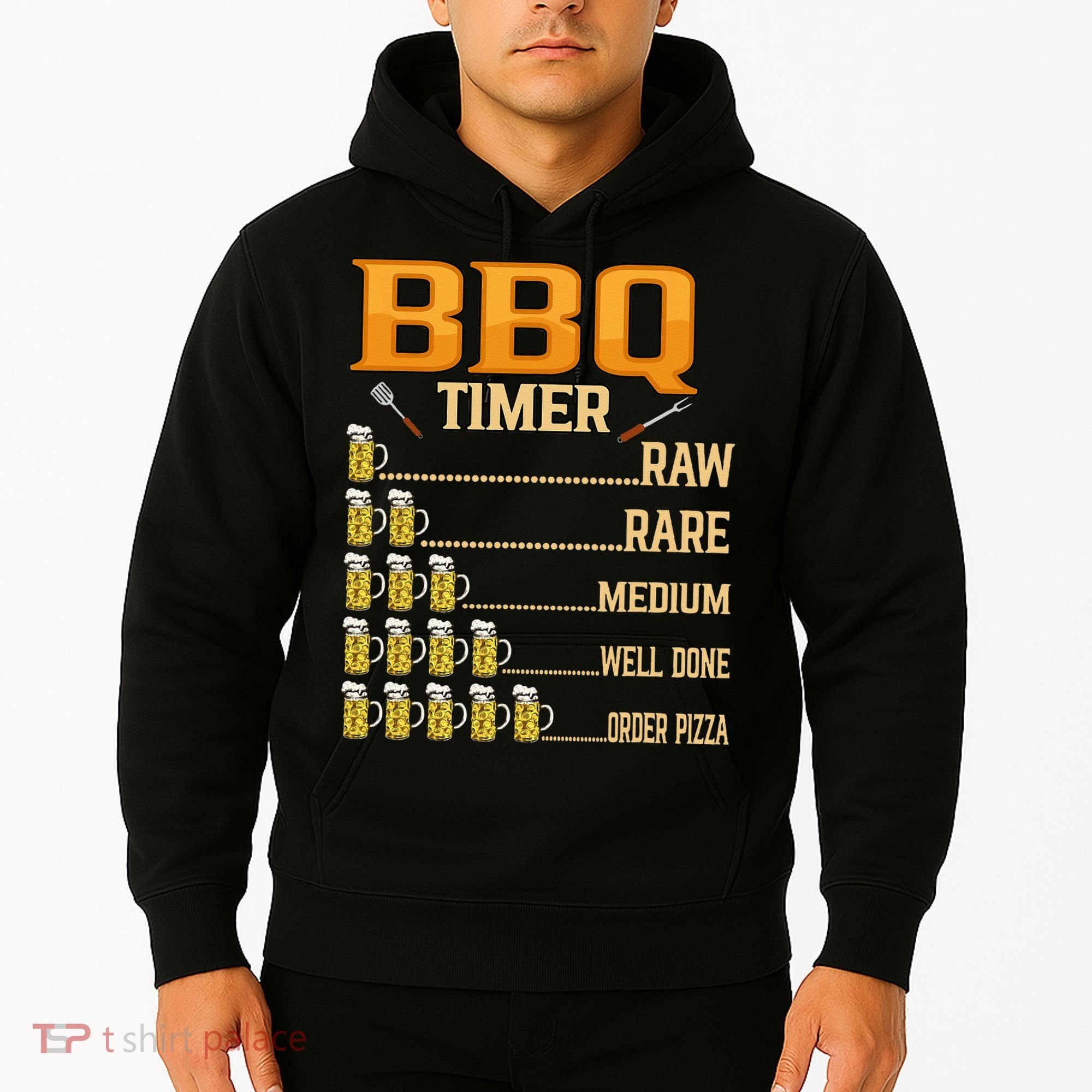 BBQ Timer Raw Rare Medium Well Done Grill Lovers Hoodie
