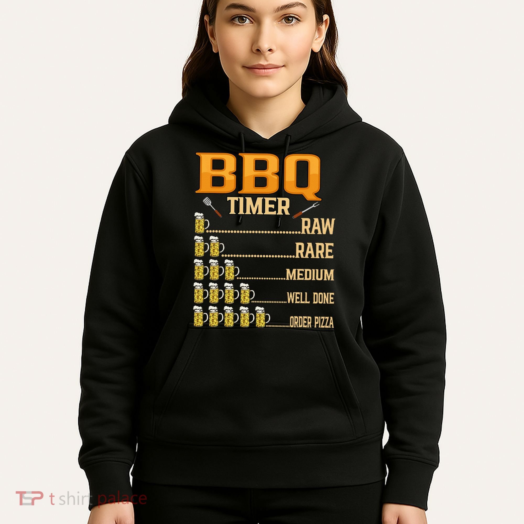 BBQ Timer Raw Rare Medium Well Done Grill Lovers Hoodie