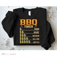 BBQ Timer Raw Rare Medium Well Done Grill Lovers Sweatshirt thumb 2