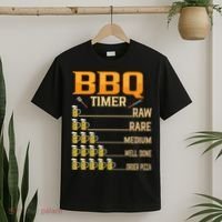 BBQ Timer Raw Rare Medium Well Done Grill Lovers T-Shirt thumb 2