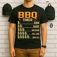 BBQ Timer Raw Rare Medium Well Done Grill Lovers T-Shirt thumb 6