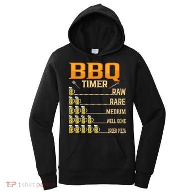 BBQ Timer Raw Rare Medium Well Done Grill Lovers Women's Hoodie