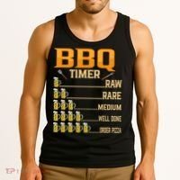 BBQ Timer Raw Rare Medium Well Done Grill Lovers Tank Top thumb 3