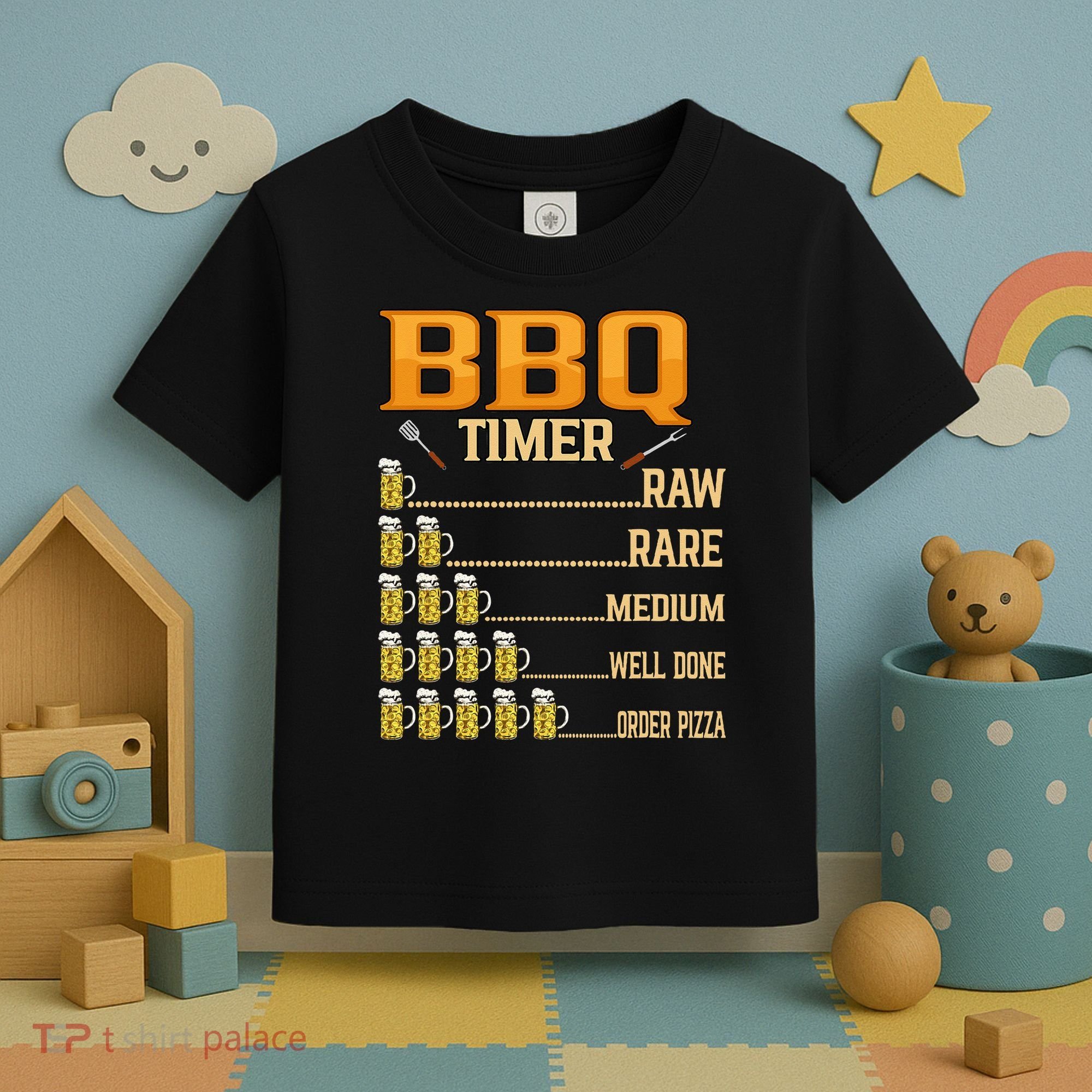 BBQ Timer Raw Rare Medium Well Done Grill Lovers Toddler T-Shirt