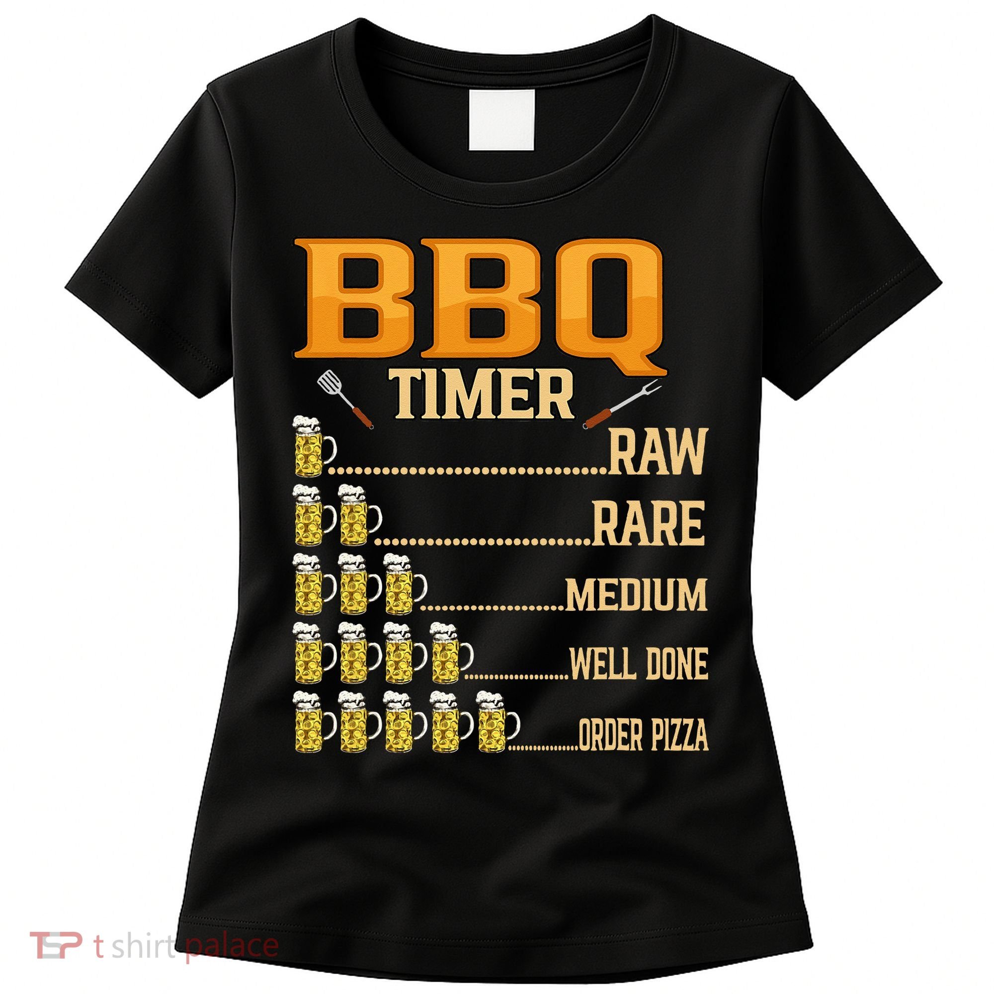 BBQ Timer Raw Rare Medium Well Done Grill Lovers Women's T-Shirt