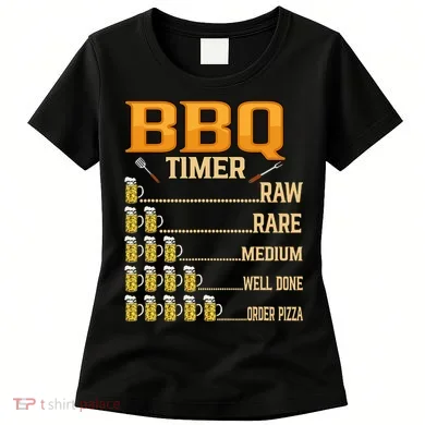 BBQ Timer Raw Rare Medium Well Done Grill Lovers Women's T-Shirt