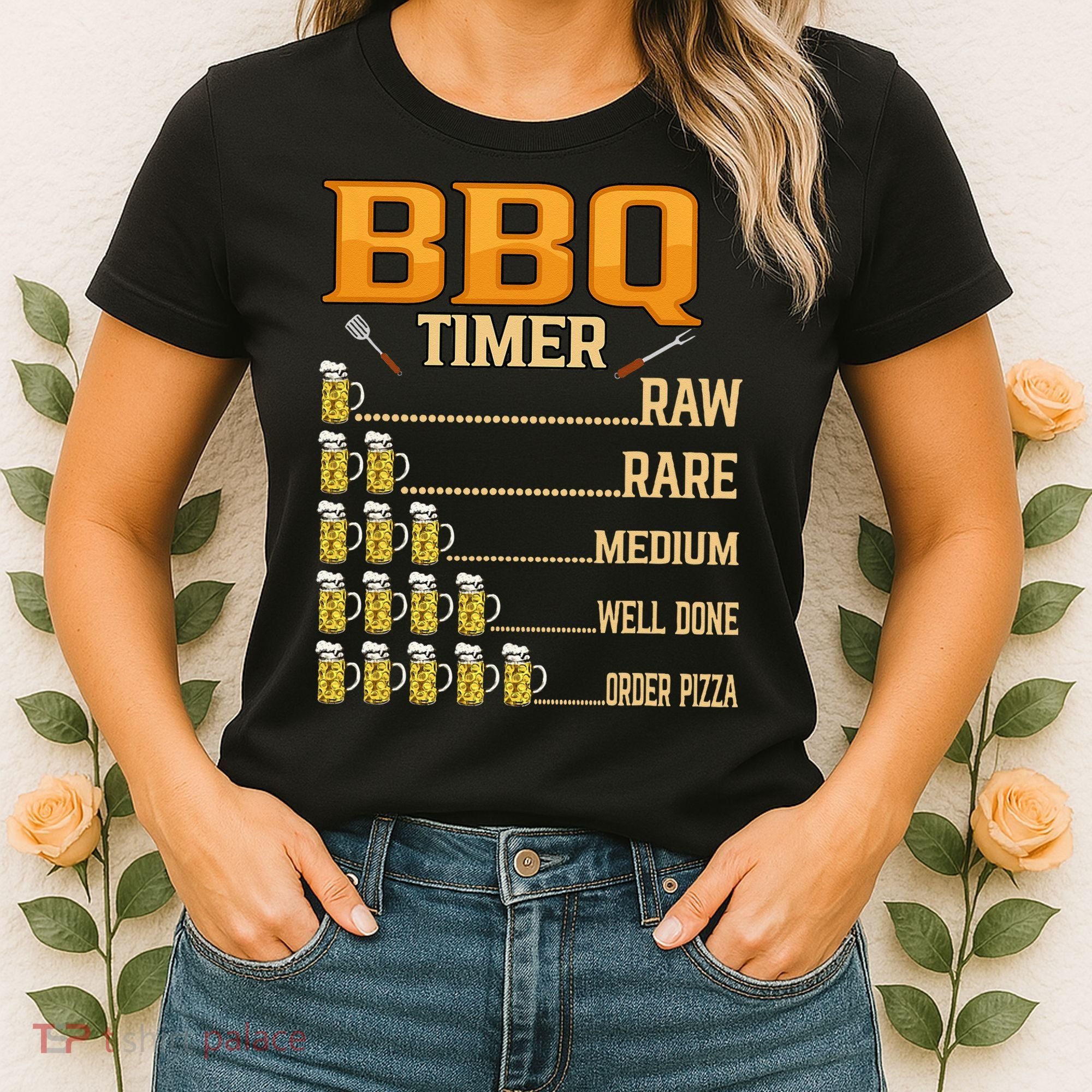 BBQ Timer Raw Rare Medium Well Done Grill Lovers Women's T-Shirt