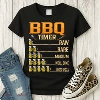 BBQ Timer Raw Rare Medium Well Done Grill Lovers Women's T-Shirt thumb 3