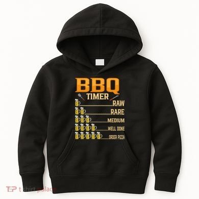 BBQ Timer Raw Rare Medium Well Done Grill Lovers Kids Hoodie