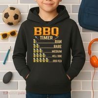 BBQ Timer Raw Rare Medium Well Done Grill Lovers Kids Hoodie thumb 2