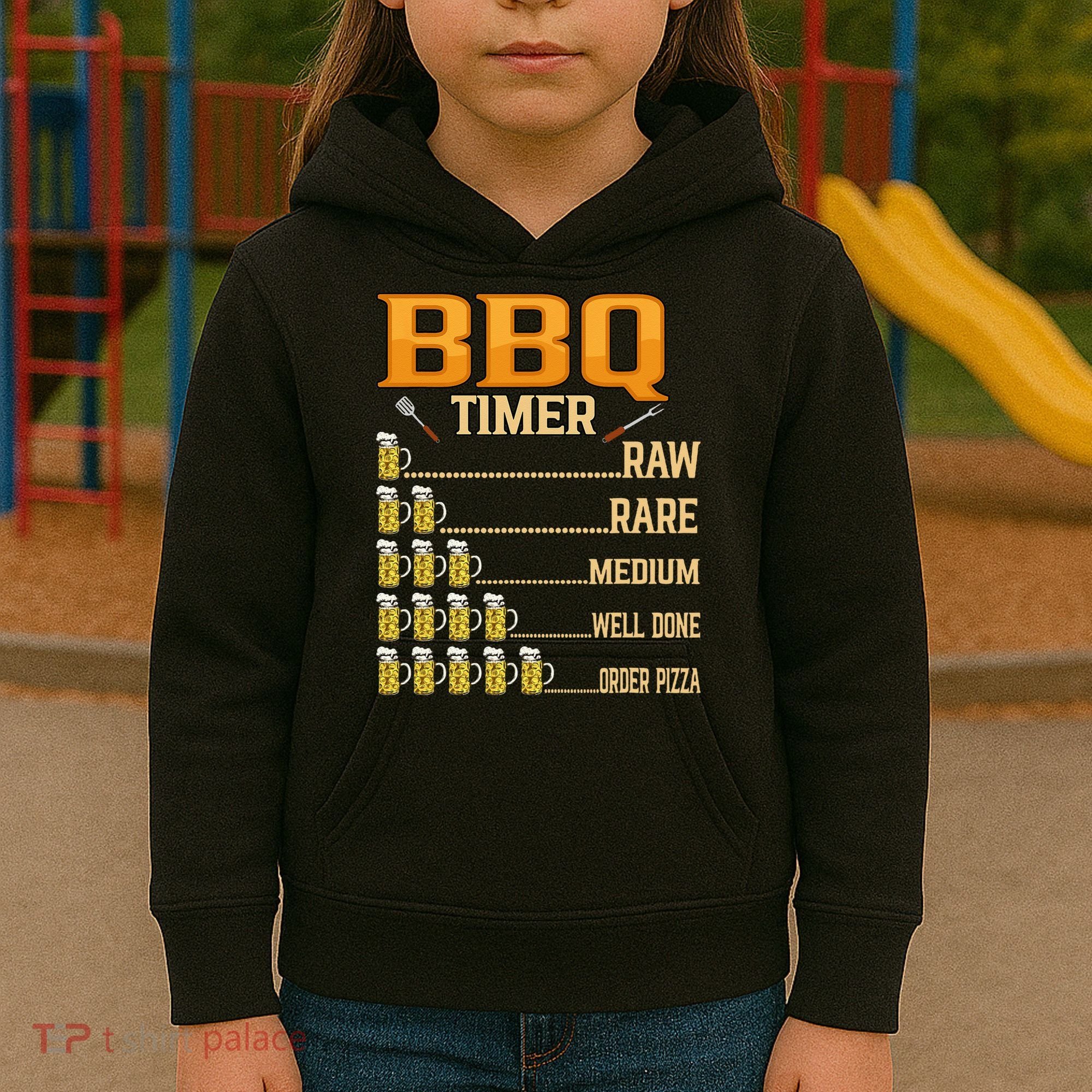 BBQ Timer Raw Rare Medium Well Done Grill Lovers Kids Hoodie