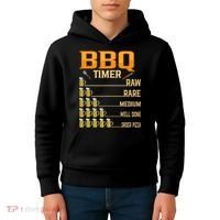 BBQ Timer Raw Rare Medium Well Done Grill Lovers Kids Hoodie thumb 4
