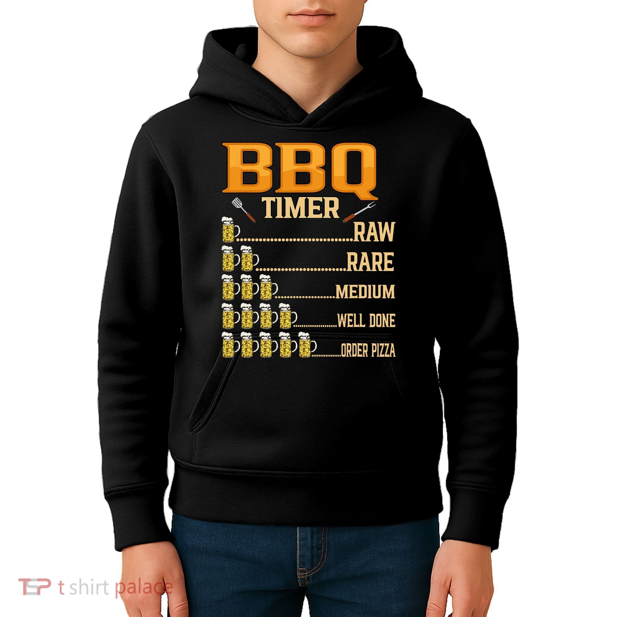 BBQ Timer Raw Rare Medium Well Done Grill Lovers Kids Hoodie