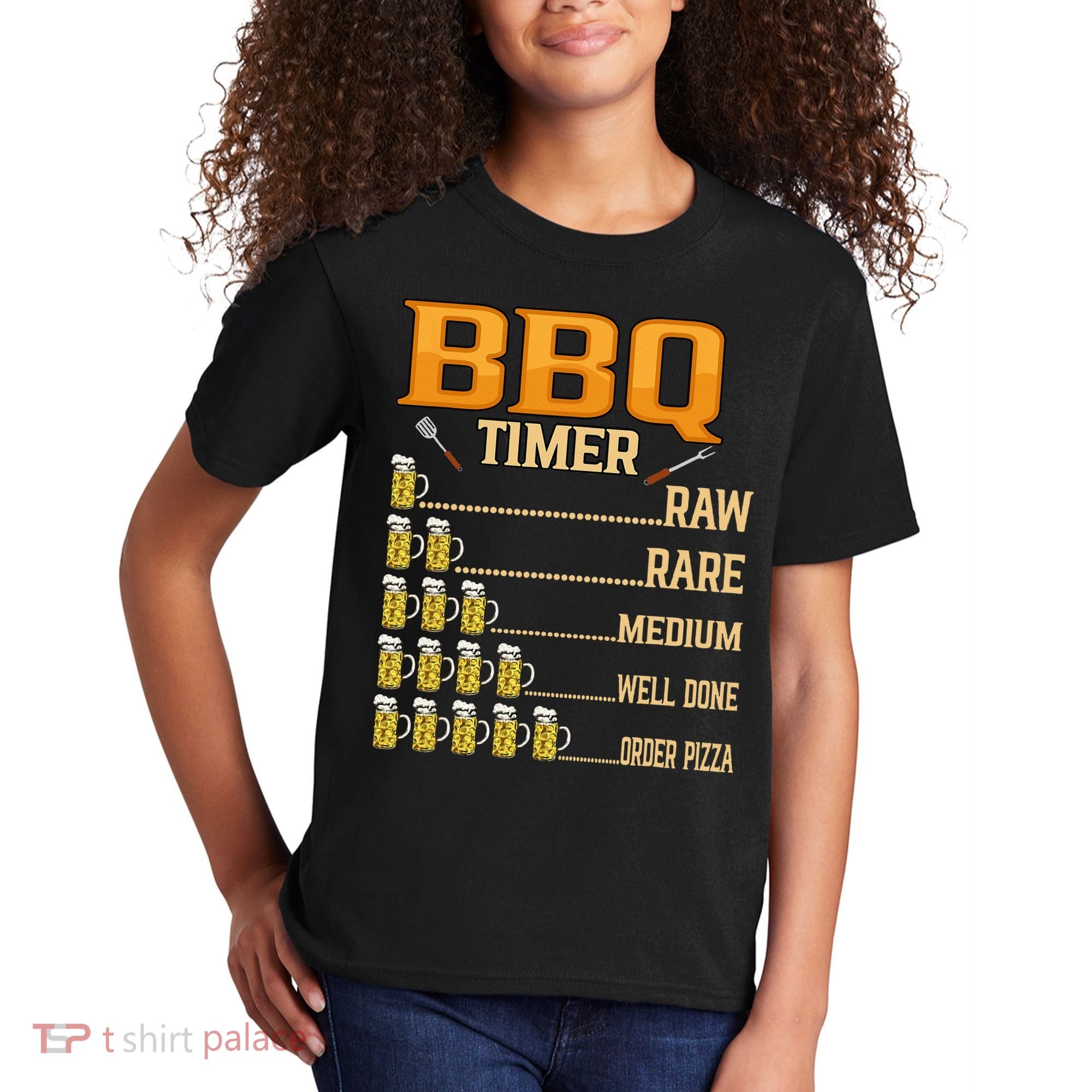 BBQ Timer Raw Rare Medium Well Done Grill Lovers Kids T-Shirt