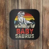 Babysaurus T Rex Dinosaur Baby Saurus Family Matching Coaster thumb 0