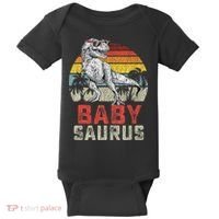 Babysaurus T Rex Dinosaur Baby Saurus Family Matching Baby Bodysuit thumb 0