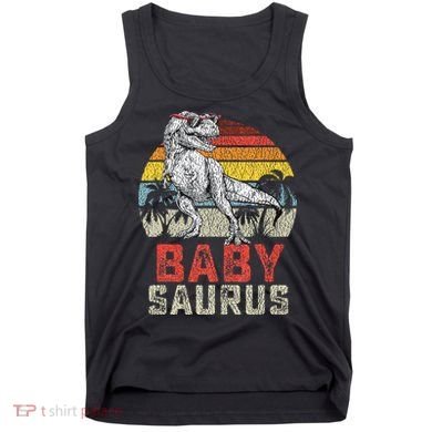 Babysaurus T Rex Dinosaur Baby Saurus Family Matching Tank Top