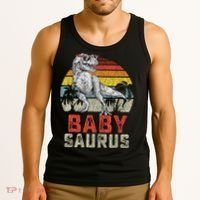 Babysaurus T Rex Dinosaur Baby Saurus Family Matching Tank Top thumb 3