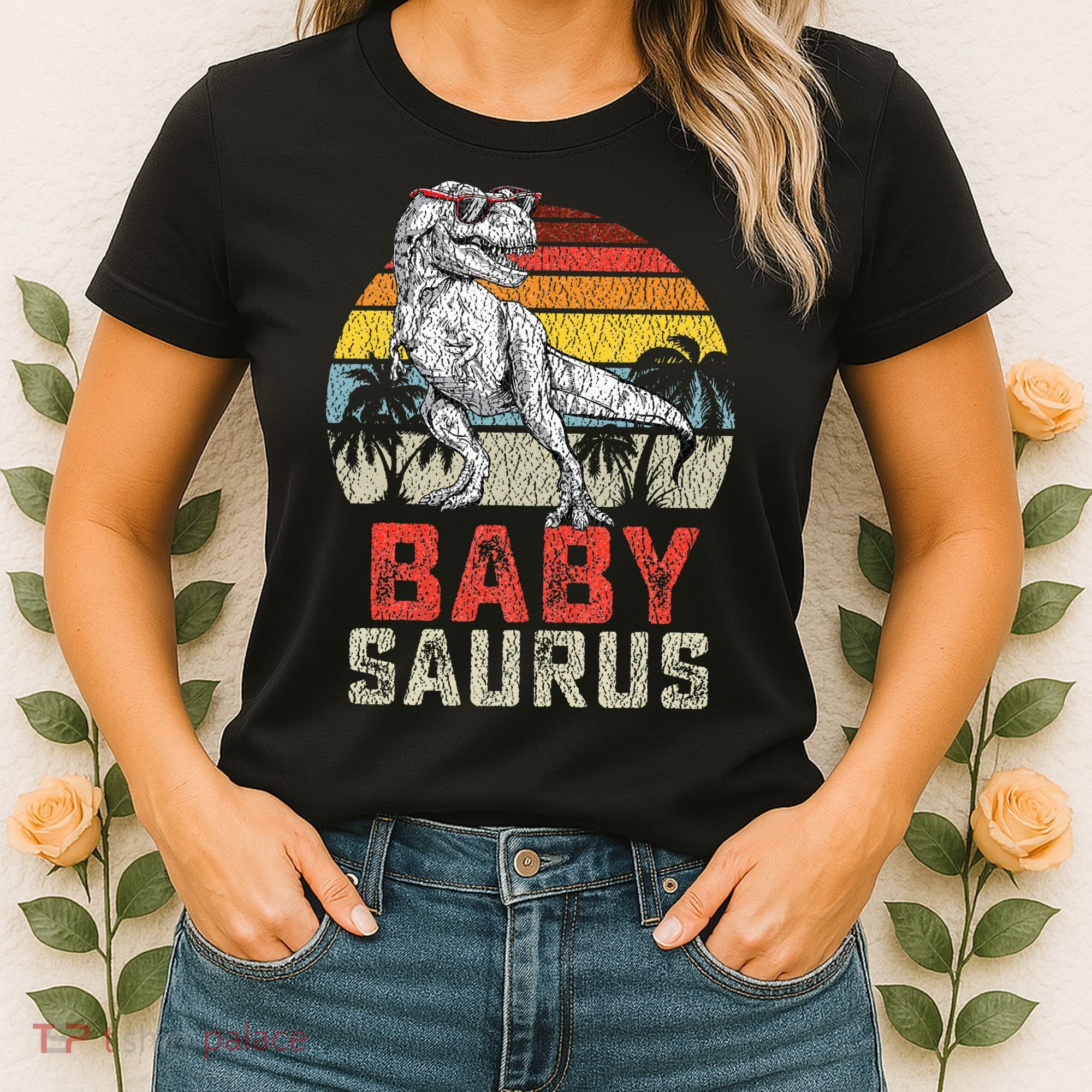 Babysaurus T Rex Dinosaur Baby Saurus Family Matching Women's T-Shirt