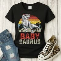 Babysaurus T Rex Dinosaur Baby Saurus Family Matching Women's T-Shirt thumb 3