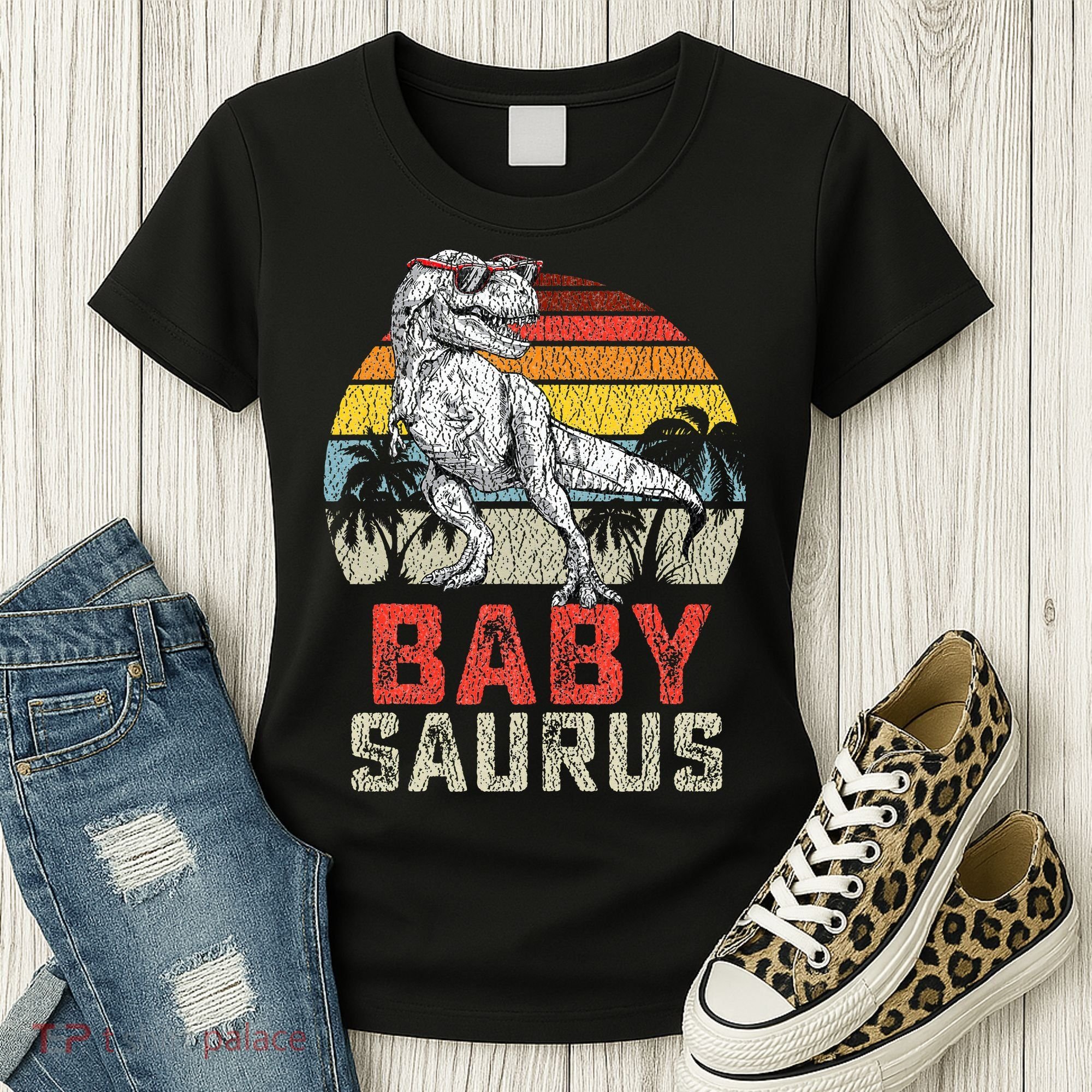 Babysaurus T Rex Dinosaur Baby Saurus Family Matching Women's T-Shirt