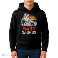 Babysaurus T Rex Dinosaur Baby Saurus Family Matching Kids Hoodie thumb 4