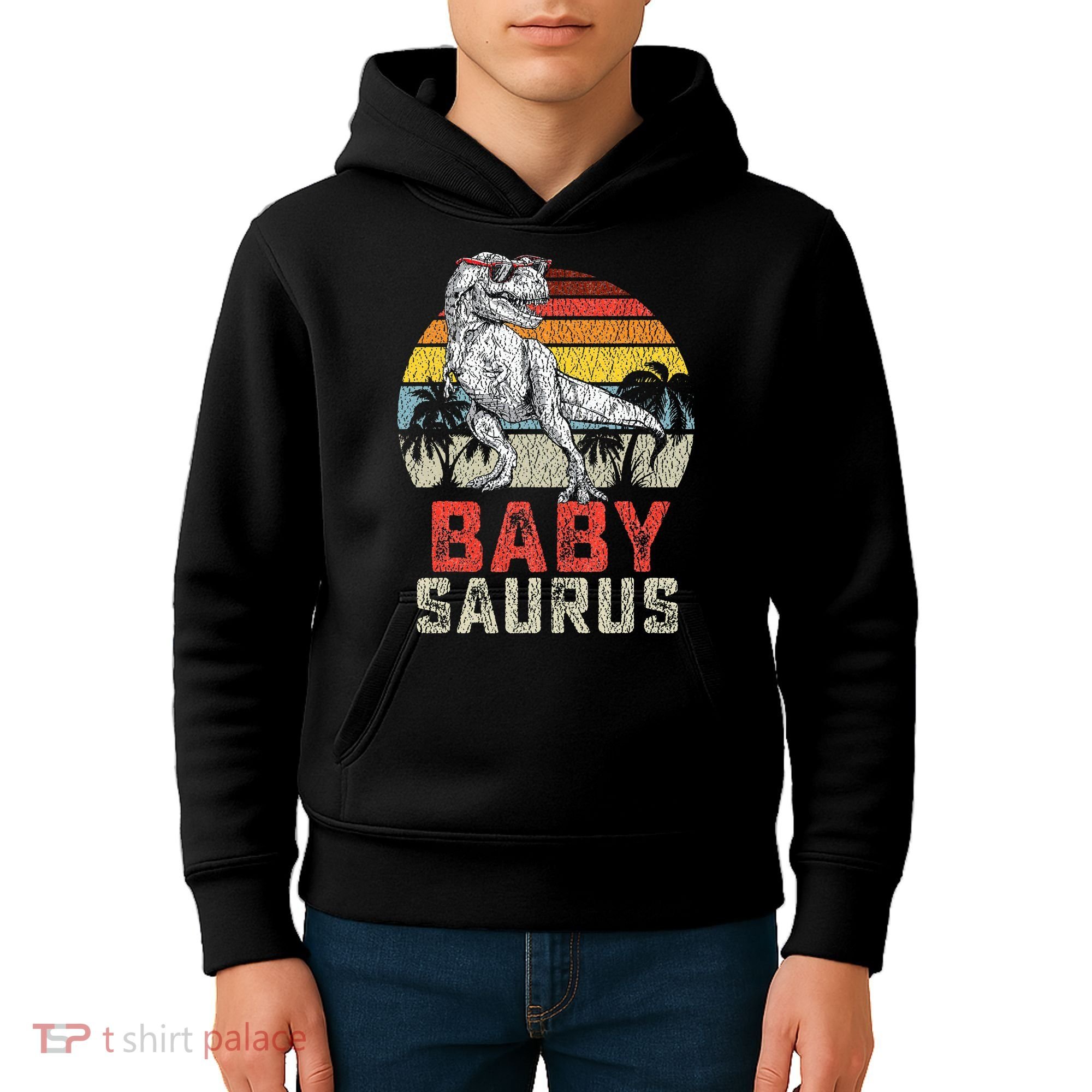 Babysaurus T Rex Dinosaur Baby Saurus Family Matching Kids Hoodie