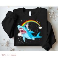 Boston Terrier Riding Shark Sweatshirt thumb 2