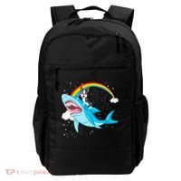 Boston Terrier Riding Shark Backpack thumb 0