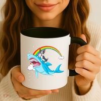 Boston Terrier Riding Shark Coffee Mug thumb 3