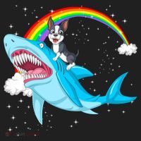 Boston Terrier Riding Shark Golf Towel thumb 3