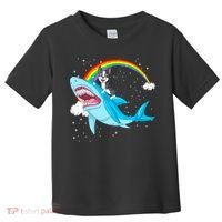 Boston Terrier Riding Shark Toddler T-Shirt thumb 0