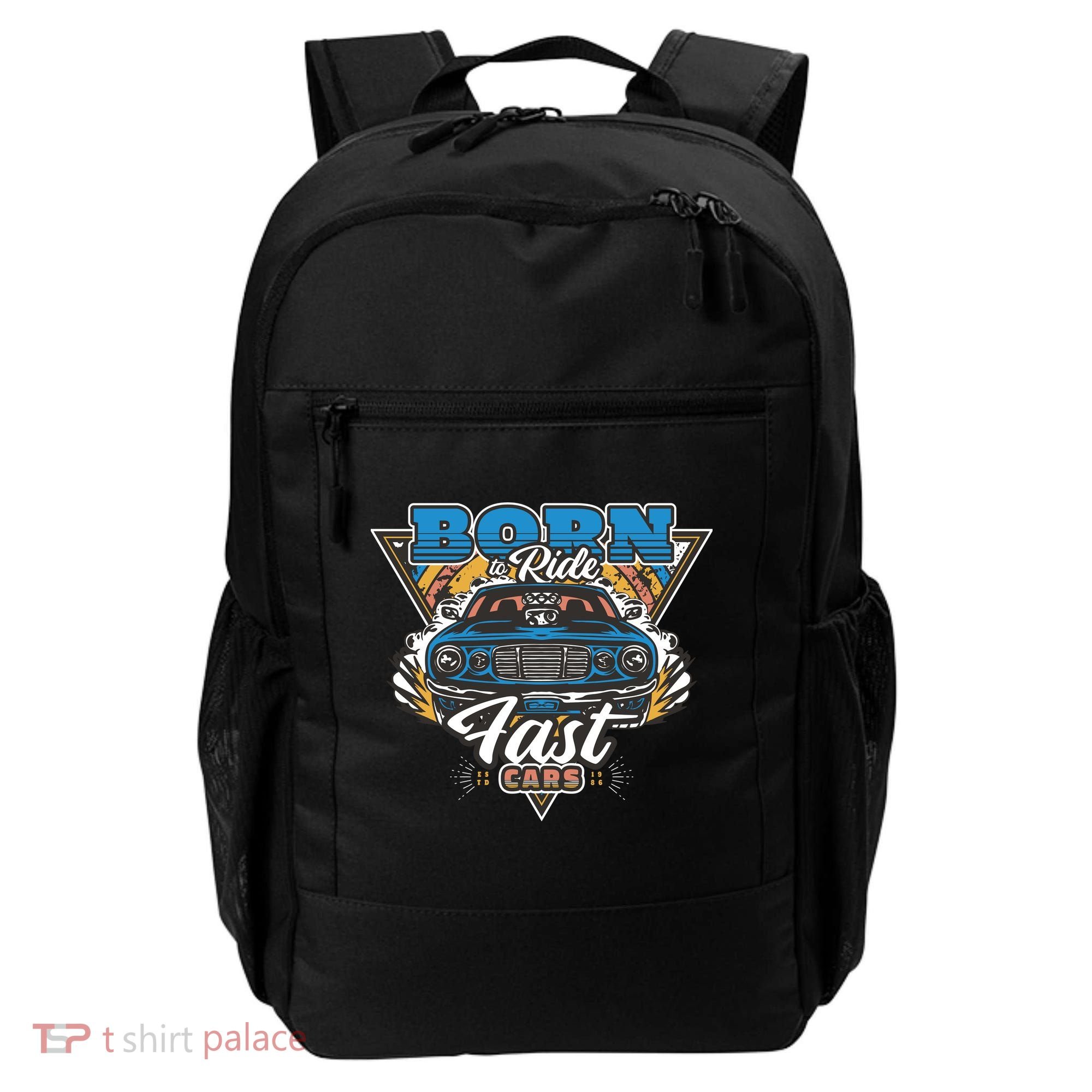 Born To Ride Fast Cars Backpack